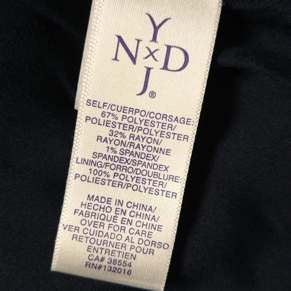NYDJ Navy Blue Stripe Ponte Knit Moto Jacket Zip Pockets Preppy Modern Nautical